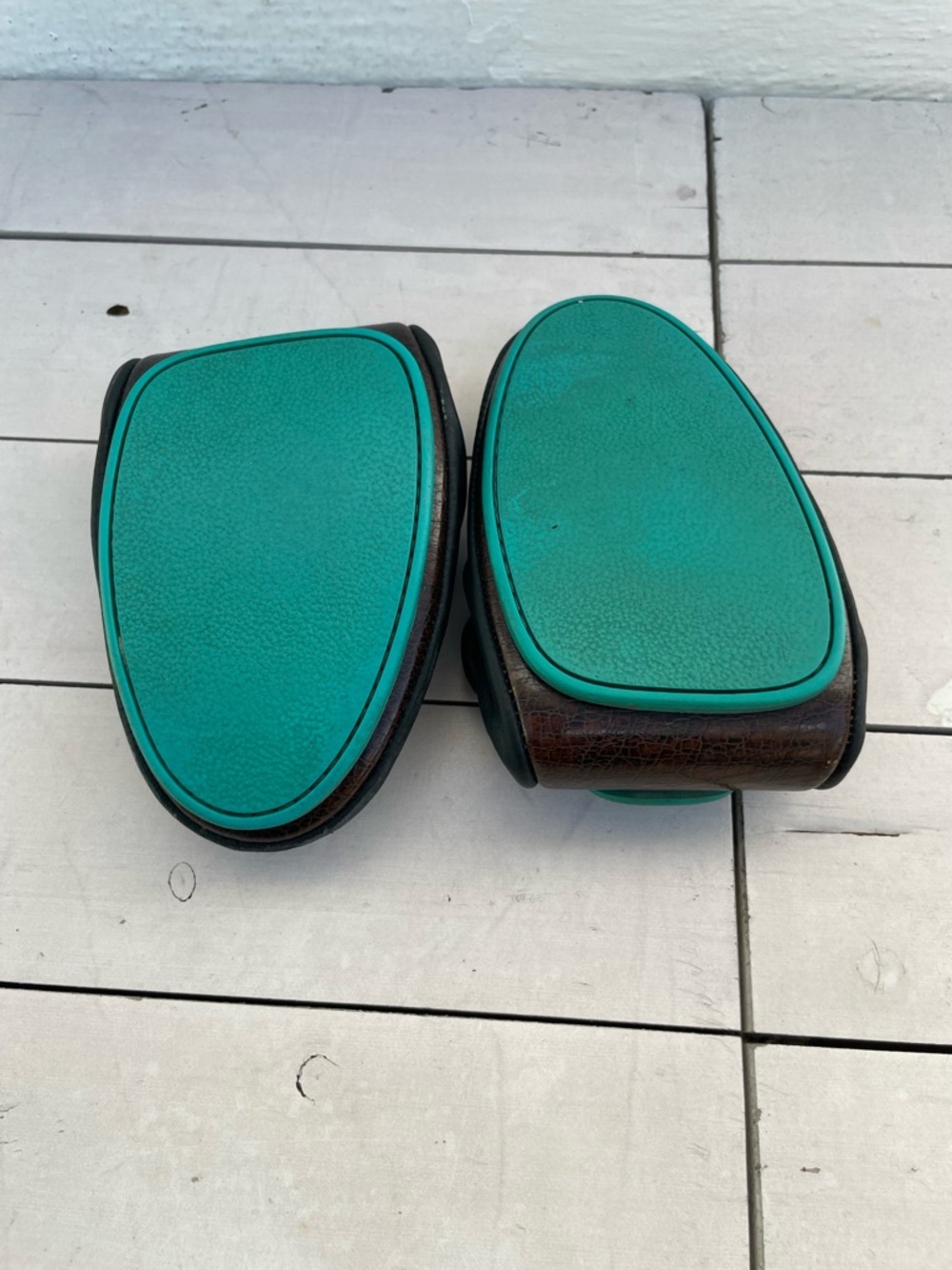 Tieks Black Leather Ballet Flats with Teal Tab - Picture 5 of 8